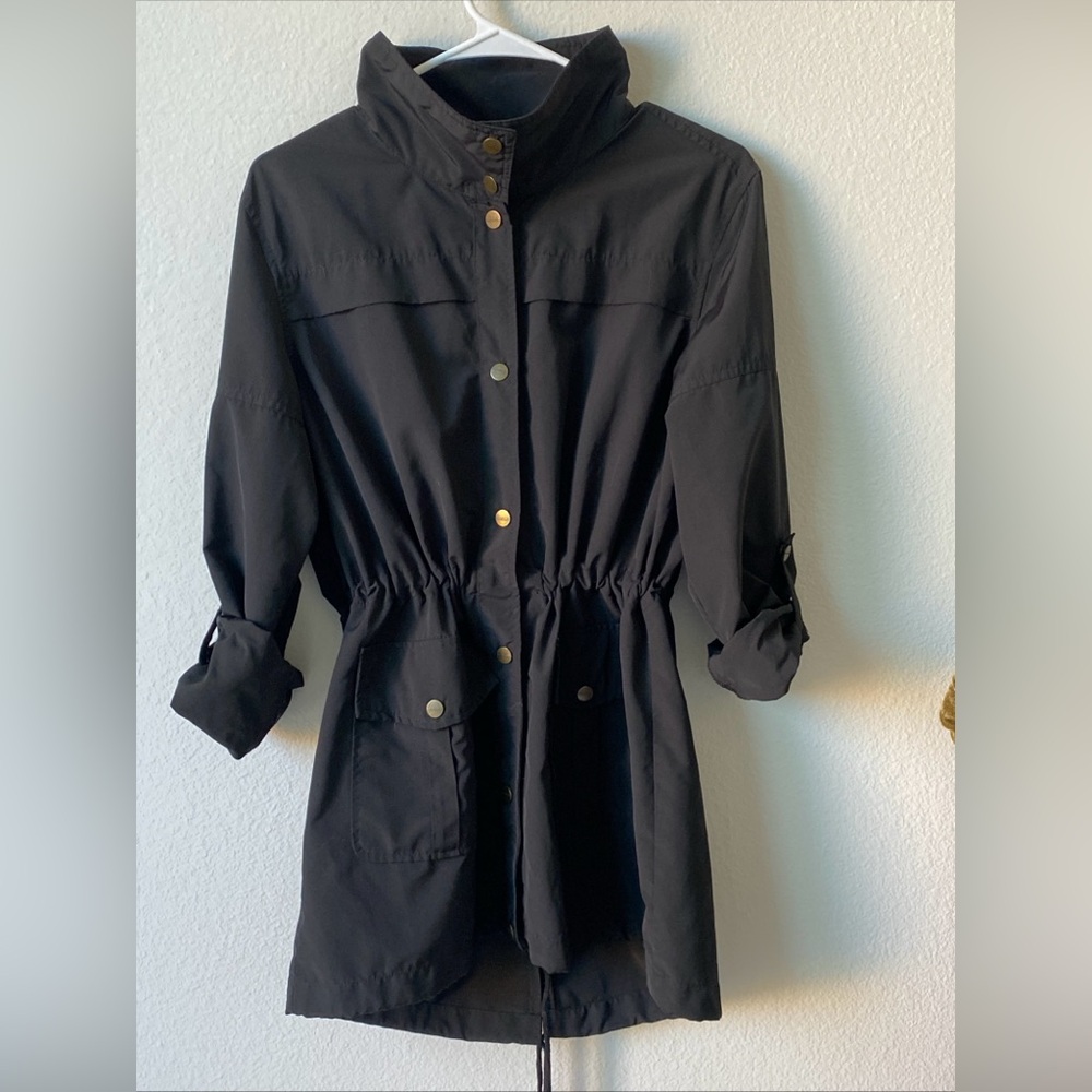 Sanctuary funnel neck windbreaker black size small